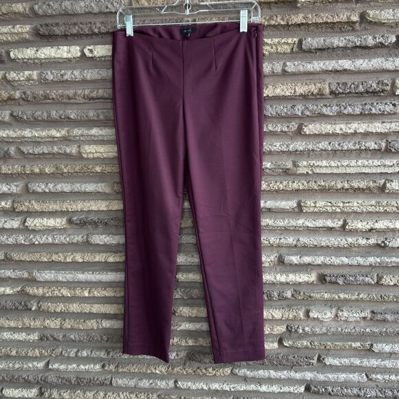Theory Mulberry Side Zip Flat Front Stretch Cotton Ankle Pants Size 4 - Picture 8 of 8